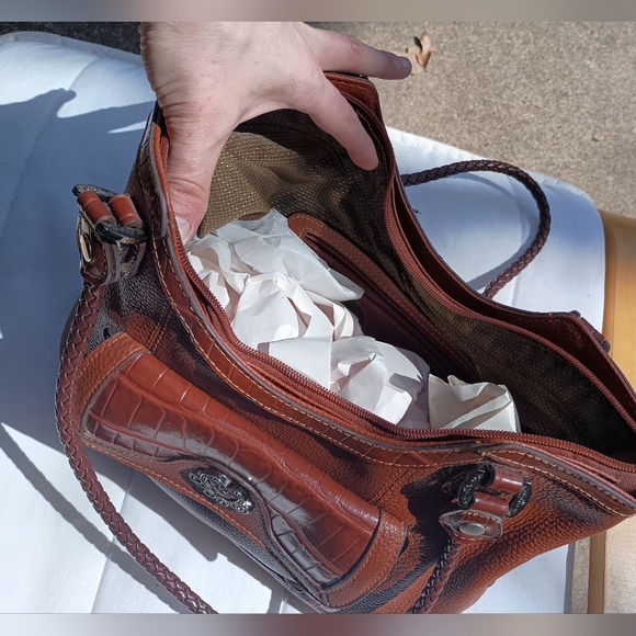 Vintage MC Marc Chantal Brown Leather Shoulder Tote Bag - Picture 7 of 7